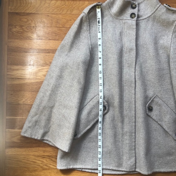 Zara Wool Blend Cape Sleeve Coat - Picture 9 of 9